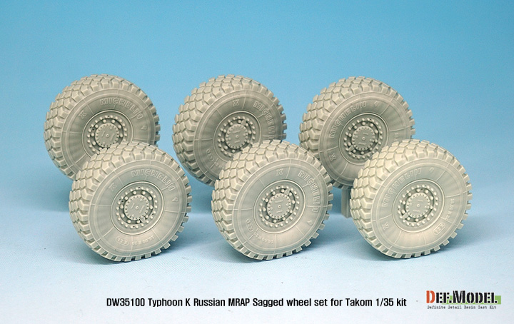 for Takom DW35100 Russian 'Typhoon-K' Mrap Sagged Wheel set 1:35 DEF.MODEL 